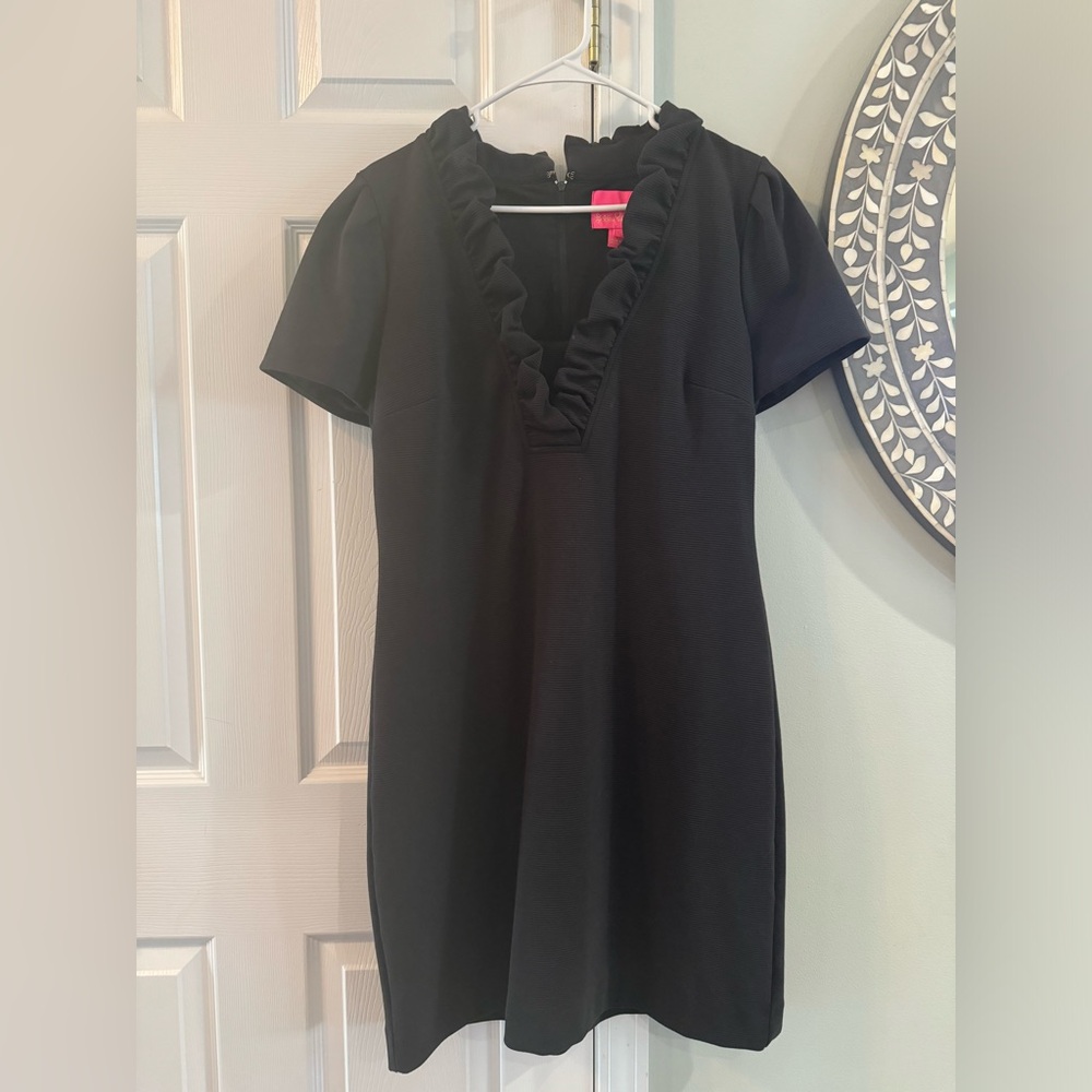 Lilly Pulitzer black knit stretch dress size Large
